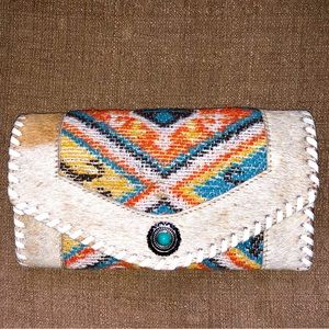 Myra Cow Hide Stitched Wallet